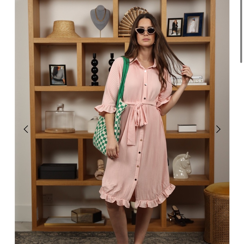 Pink Button-Up Dress